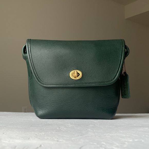 Vintage Coach Quincey (9919) in Bottle Green | Crossbody Bag - Picture 1 of 14
